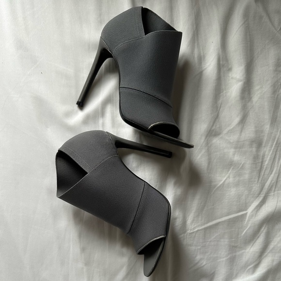 Grey Peep-toe Balenciaga Sock Booties - Picture 1 of 6